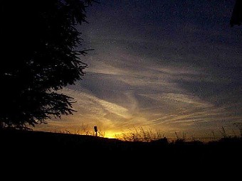 A sunset after heavy contrailing over the Umatilla Reservation.