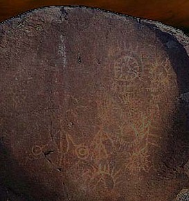 Observe the circles and energy lines about them. One has a triangle inside it. Were the ancients trying to depict orbs?